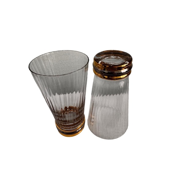 Versailles Gold Tapered Design Highball 6 Glass Set Italian Style Glassware - Picture 3 of 6